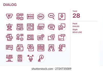 Improve usability with 28 Bold Line icons tied to Dialog, engineered for crisp rendering.