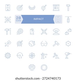 Melhore a usabilidade com 32 ícones de linha fina vinculados ao impacto, projetados para uma renderização nítida.