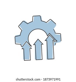 Improve vector icon on cartoon style on white isolated background.