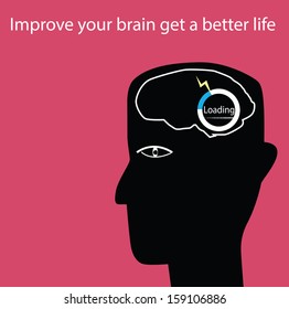 Improve your brain get a better life,vector design