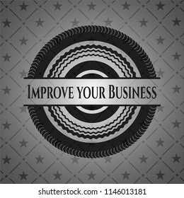 Improve your Business dark icon or emblem