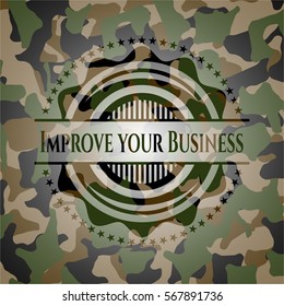 Improve your Business on camouflaged pattern