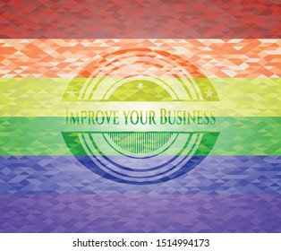 Improve your Business on mosaic background with the colors of the LGBT flag