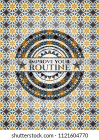 Improve your routine arabic badge. Arabesque decoration.