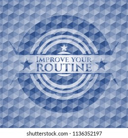 Improve your routine blue badge with geometric pattern.