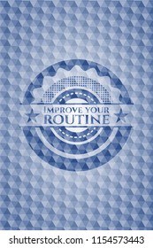Improve your routine blue emblem with geometric background.