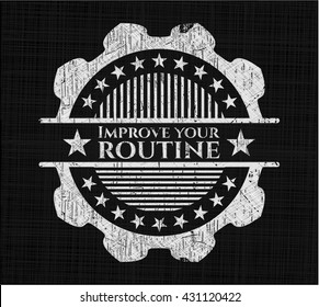 Verbessern Sie Ihre routinemäßige Kreide-Emblem, Retro-Stil, Kreide- oder Chalkboard-Struktur.