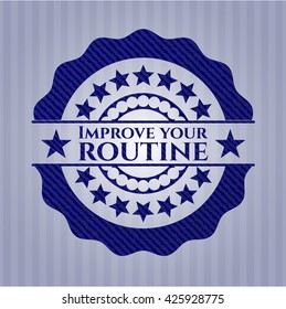 Improve your routine emblem with denim high quality background