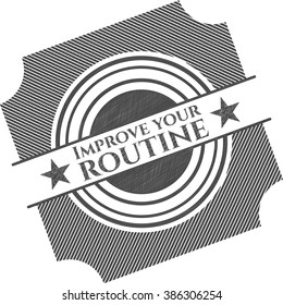 Improve your routine pencil emblem