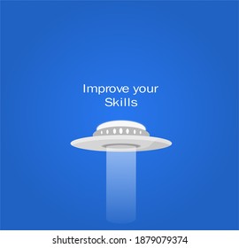 improve your skills. vector illustration and blue background.