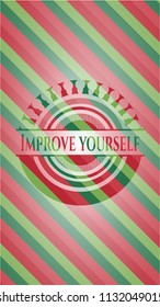 Improve yourself christmas colors emblem.