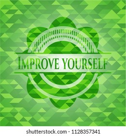 Improve yourself green mosaic emblem