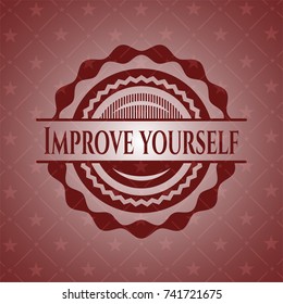 Improve yourself retro red emblem