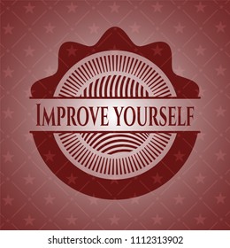  Improve yourself retro style red emblem