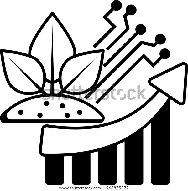 improved crop production by understanding\
soil health Concept Vector  Icon Design, Smart agriculture symbol\
on white background, Digital agriculture Sign, satellite farming\
stock illustration