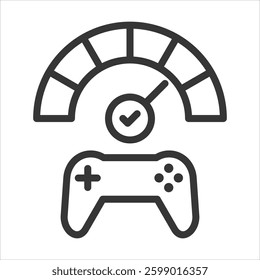 Improved Gaming Outline Icon Vector Illustration