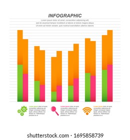 Improved Recovered After Crisis Graph Bar Chart Economic Statistical Infographic