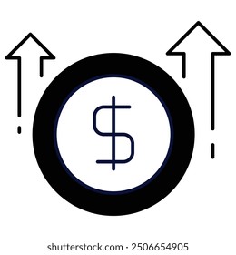 Improved Resale Value Icon Design. Represents Higher Resale Value, Improved Market Value, Better Resale, Value Retention. Vector icon.