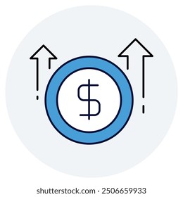 Improved Resale Value Icon Design. Represents Higher Resale Value, Improved Market Value, Better Resale, Value Retention. Vector icon.