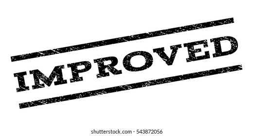 Improved watermark stamp. Text tag between parallel lines with grunge design style. Rubber seal stamp with scratched texture. Vector black color ink imprint on a white background.