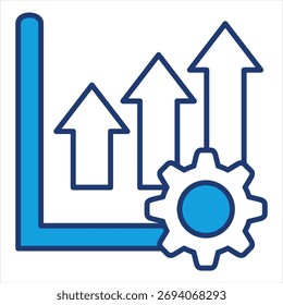Ilustração do Vetor de Ícone Azul de Melhoria