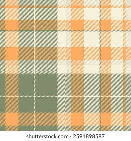 Improvement check textile texture, sexual background seamless tartan. Customizable pattern fabric plaid vector in pastel and orange colors palette.