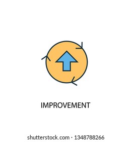 improvement concept 2 colored line icon. Simple yellow and blue element illustration. improvement concept outline symbol design