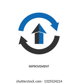 Improvement Concept 2 Colored Vector Icon. Simple Blue Element Illustration. Improvement Concept Symbol Design.