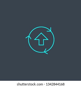 improvement concept blue line icon. Simple thin element on dark background. improvement concept outline symbol design. Can be used for web and mobile UI/UX