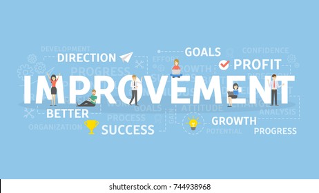 Improvement concept illustration. Idea of success, growth and profit.