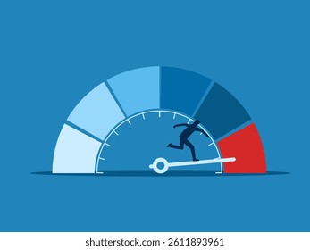 Improvement Or Effort To Be Better, Businessman Push Performance Measure