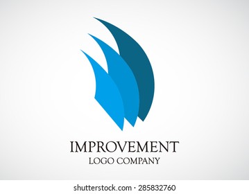 Improvement or flying or blue sails logo element vector symbol shape design icon template