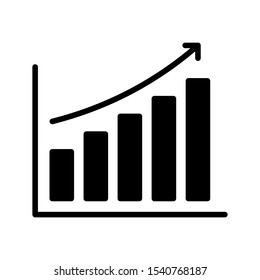 improvement growth progress chart icon on white background. vector illustration