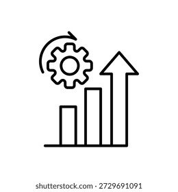 Improvement Growth Progress Line Icon: Business Optimization