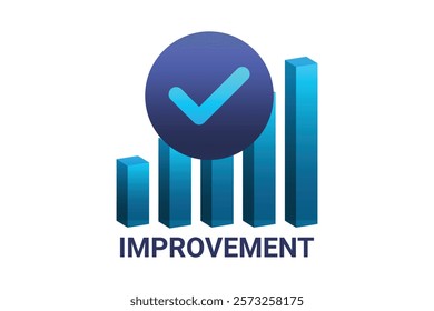 Improvement Icon Design in a white background in blue color. 