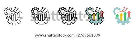 Improvement Icon With Differences and Colors Style Illustration