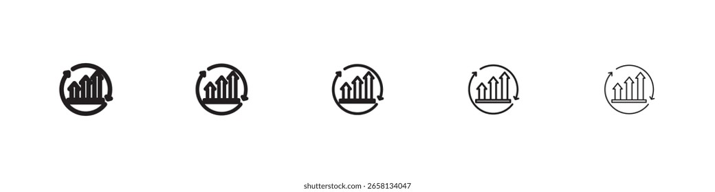 Icono de mejora Conjunto de ilustración plana Logotipo