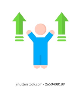 Ilustración vectorial plana de icono de mejora