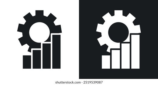 Improvement icon icons in black and white filled style