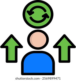 Improvement Icon Lineal Color Vector Illustration