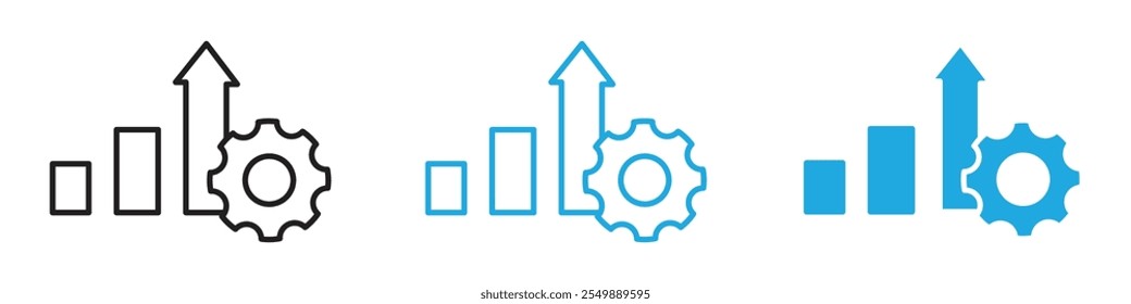 Improvement icon Outline vector line set
