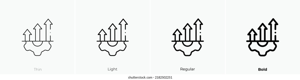 improvement icon. Thin, Light Regular And Bold style design isolated on white background