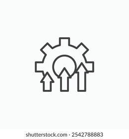 Improvement icon in thin outlined.