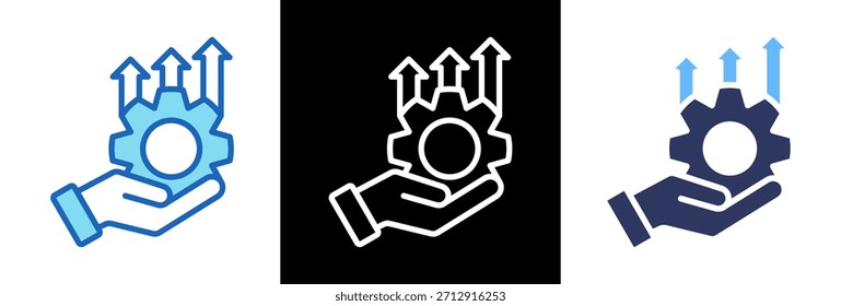 Ilustração do vetor de estilo triplo do ícone da melhoria