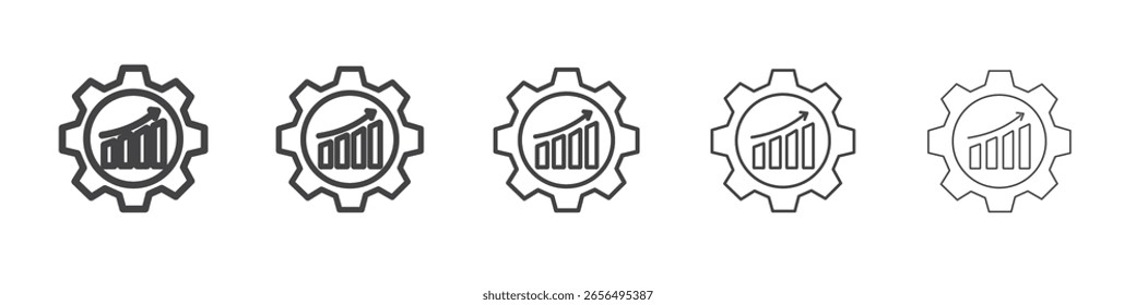 Improvement icon vector outline set illustration sign