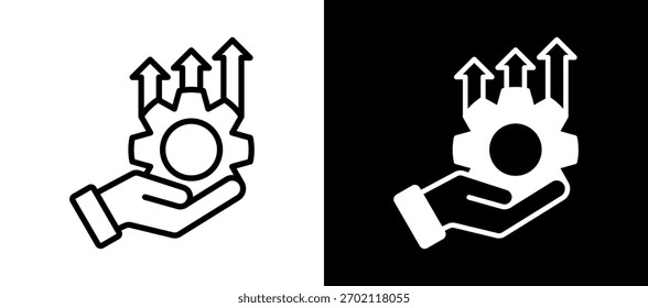 Improvement Icon whiteblack Vector Illustration