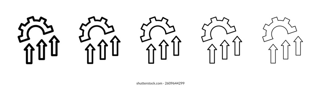 Improvement icons vectors set in different stroke lines