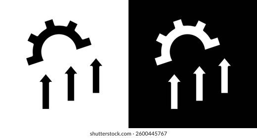Improvement icons vectors set in solid style.