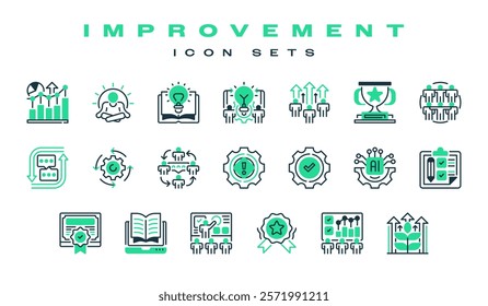 Improvement line icon set icon. Universal creative premium symbol. Vector sign icon logo template. Vector illustration