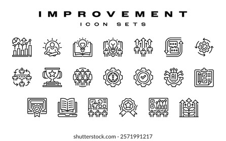 Improvement line icon set icon. Universal creative premium symbol. Vector sign icon logo template. Vector illustration